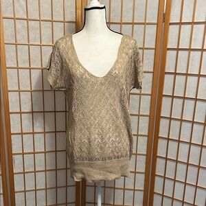 Elegant Tan Knit Women's Top